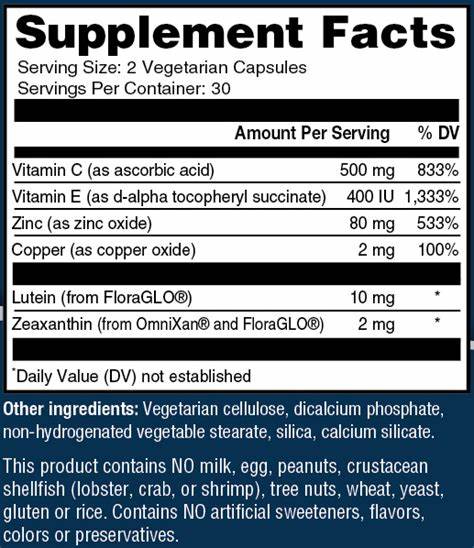 Vista Clear supplement facts